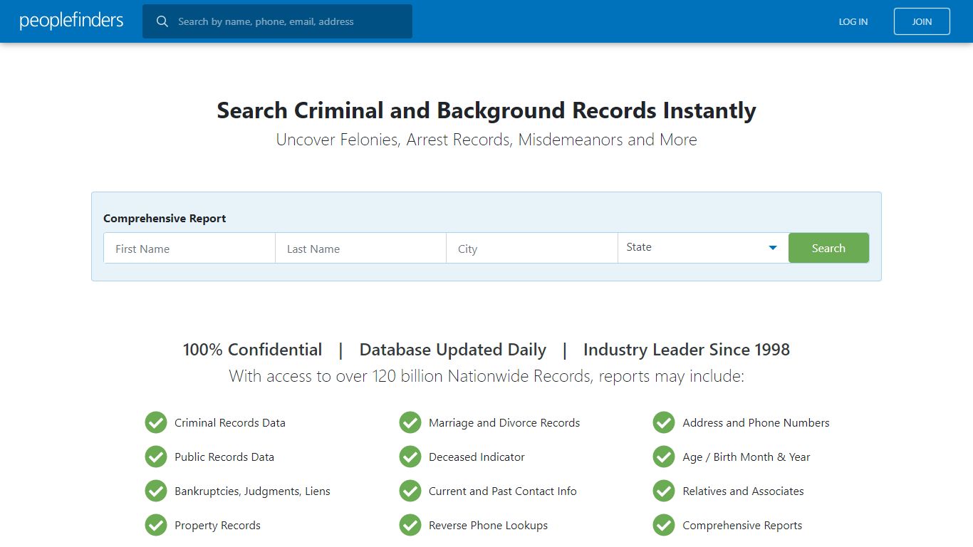 Comprehensive Reports – Criminal Records - /peoplefindersinc